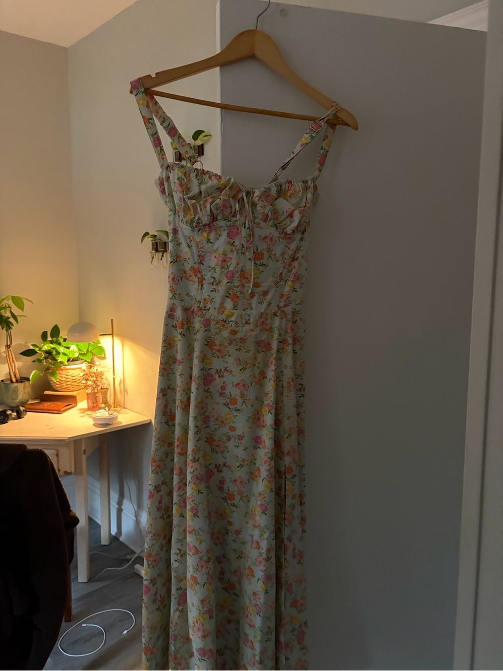 House of CB Pastel Floral Sweetheart Maxi Dress